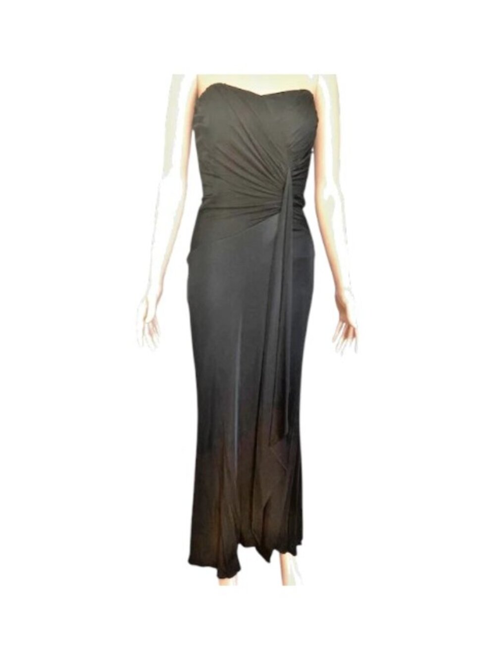 WHBM Womens Party/Evening/Formal Bridal Dress Black Size 4 Ruched